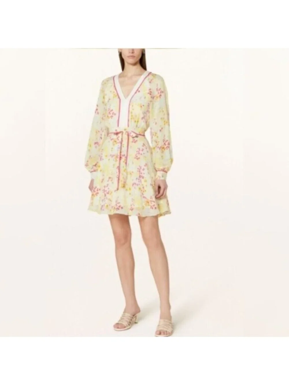NWT Reiss Molly Floral Puff Long Sleeve Mini Dress - Picture 14 of 14